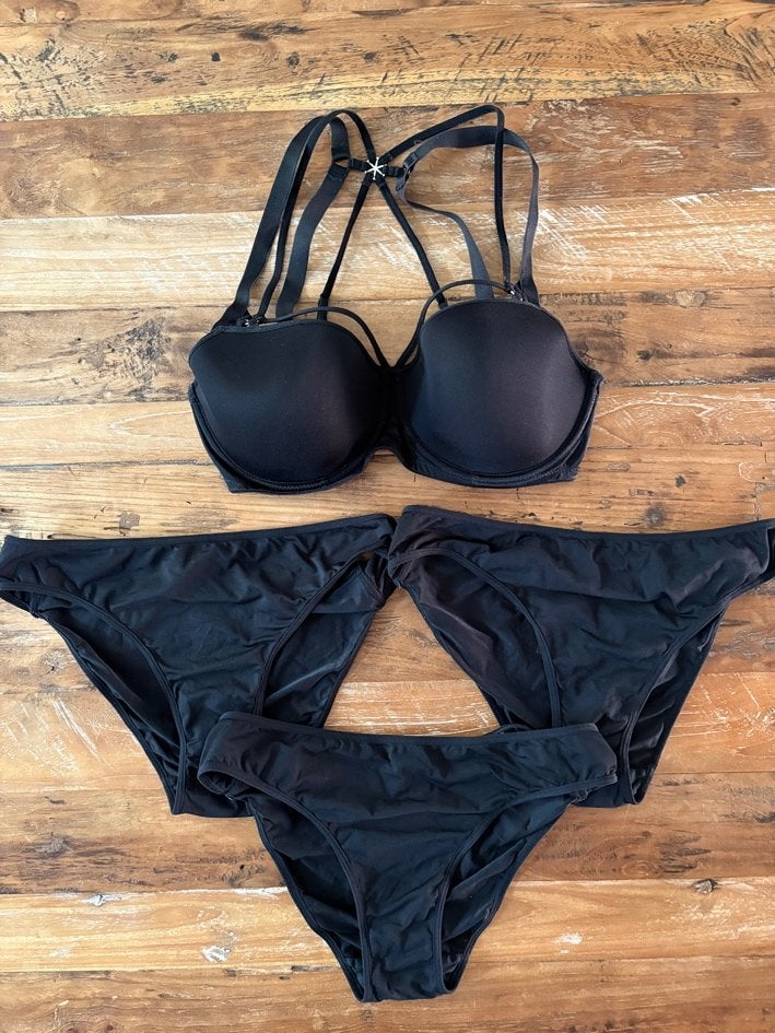 Marlies Dekkers BH - 70F + 3 broekjes L, Marlies Dekkers, Ophalen of Verzenden, Zwart, Setje