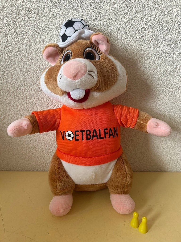 AH Hamster Voetbalfan knuffel - Oranje voetbal, Albert Heijn, Overige typen, Ophalen of Verzenden, Zo goed als nieuw