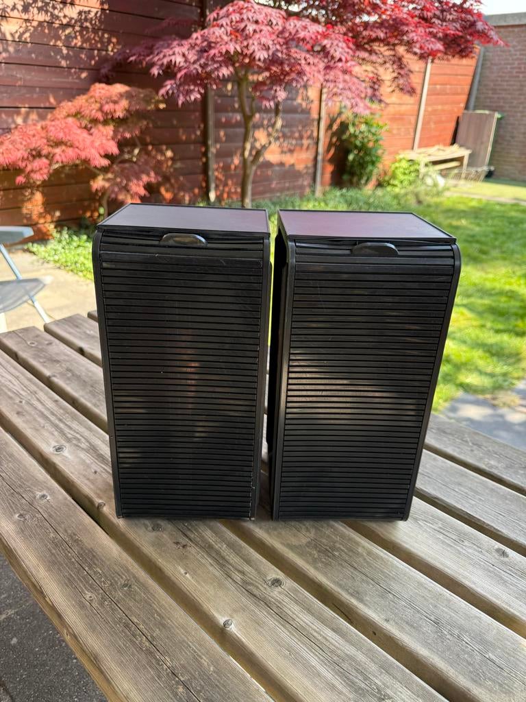 2x CD/DVD Opbergrek met roldeur - Zwart, Ophalen, Kunststof, Gebruikt, 75 tot 150 discs