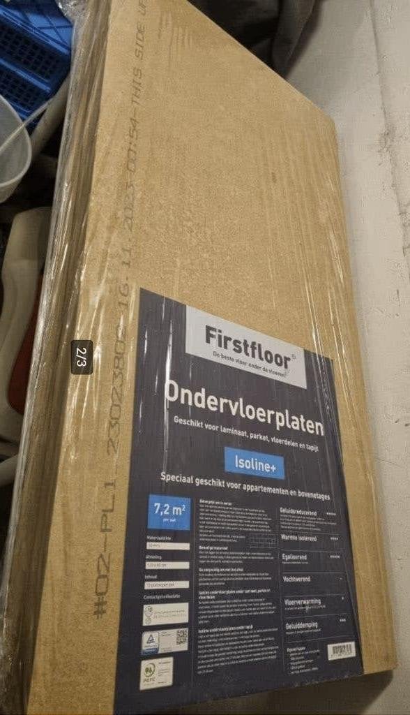 Ongeopend pak (1x) Firstfloor Isoline+ ondervloerplaten 10mm, Ophalen, Overige materialen, 30 cm of meer, 50 tot 150 cm