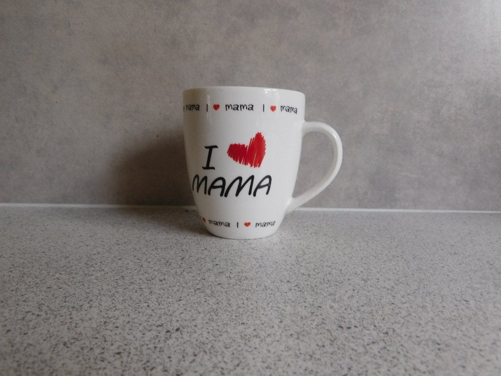 Senseo Mok 'I Love Mama' - Prénatal, Huis en Inrichting, Overige merken, Keramiek, Zo goed als nieuw, Overige stijlen