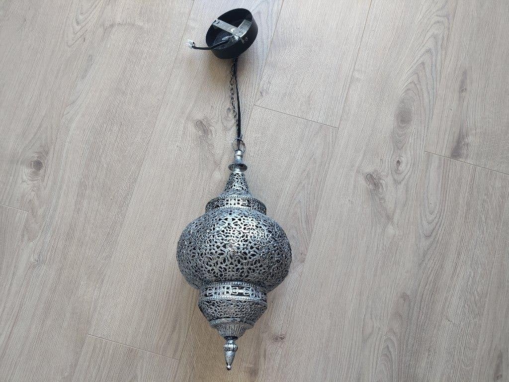 Metalen oosterse lantaarn hanglamp (470 Lumen 25W ), Ophalen of Verzenden, Gebruikt, Metaal, E14 (klein)