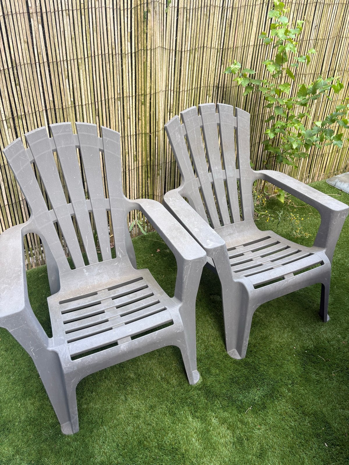 Leenbakker Adirondack tuinstoel - Grijs kunststof, Ophalen of Verzenden, Gebruikt, Kunststof