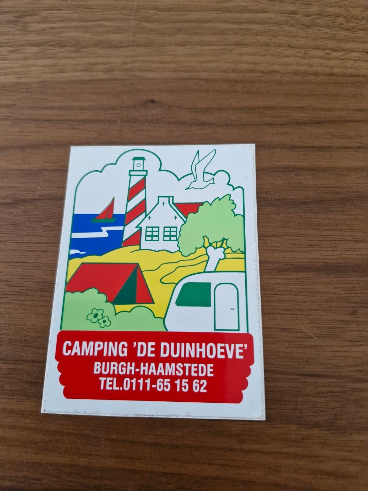 10774 Vintage sticker Camping 'De Duinhoeve' Burgh-Haamstede, Ophalen of Verzenden, Zo goed als nieuw, Overige typen