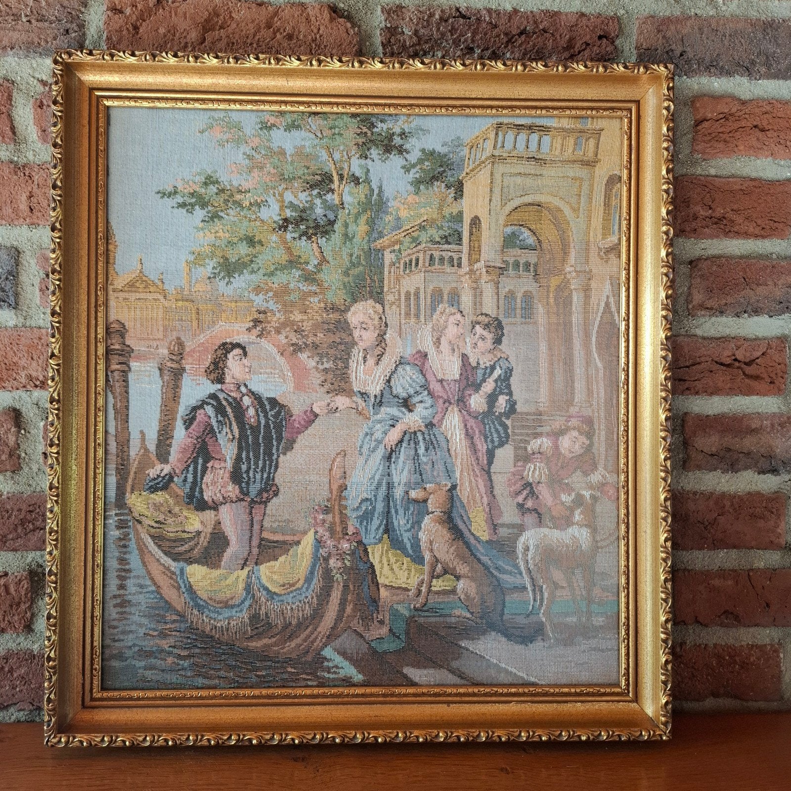 Wandtapijt met prachtige lijst, Antiek en Kunst, Kunst | Schilderijen | Klassiek, Ophalen, Bijzondere lijst, Klassiek, Overige onderwerpen