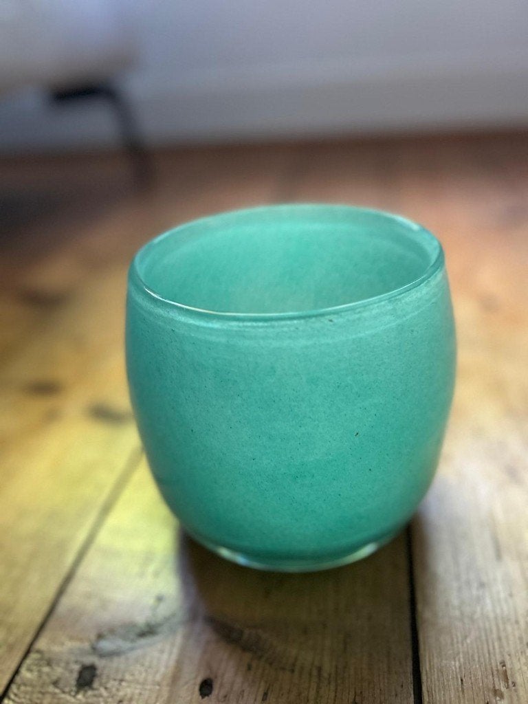 Glazen bloempot/ Bloemenvaas, Huis en Inrichting, Ophalen, Zo goed als nieuw, Glas, 14 cm