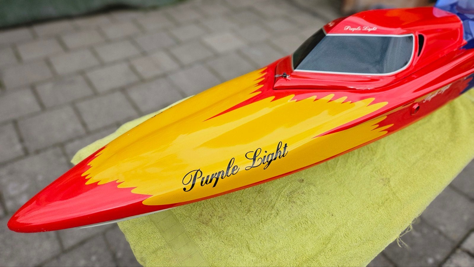 Bestuurbare rc benzine speedboot RTR, Ophalen, Zo goed als nieuw