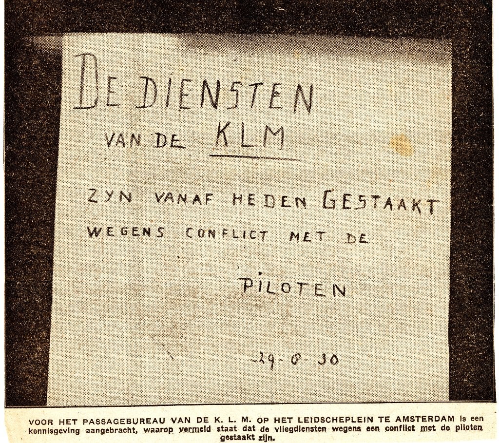 KLM vliegerstaking 1930, Ophalen of Verzenden, Gebruikt, Overige typen