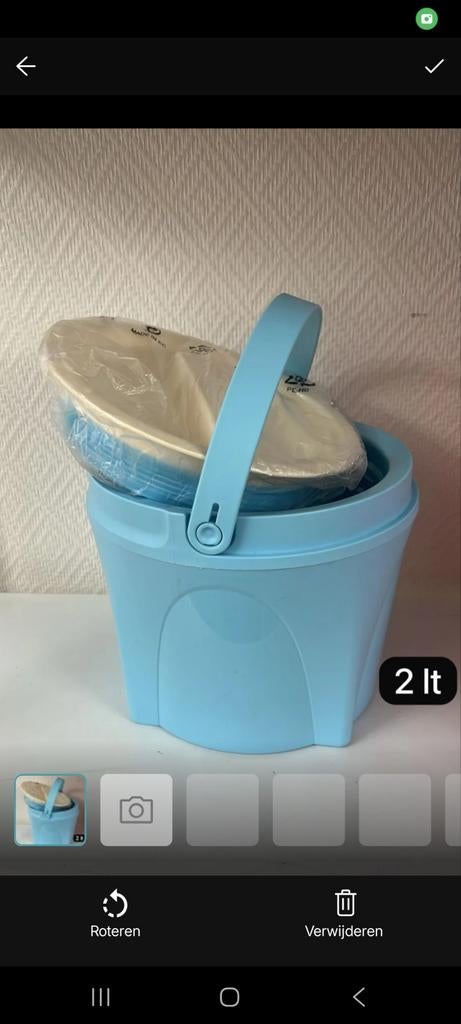 Nieuwe Tupperware Geïsoleerde Emmer 2 Liter - Lichtblauw, Ophalen of Verzenden, Nieuw, Blauw, Overige typen