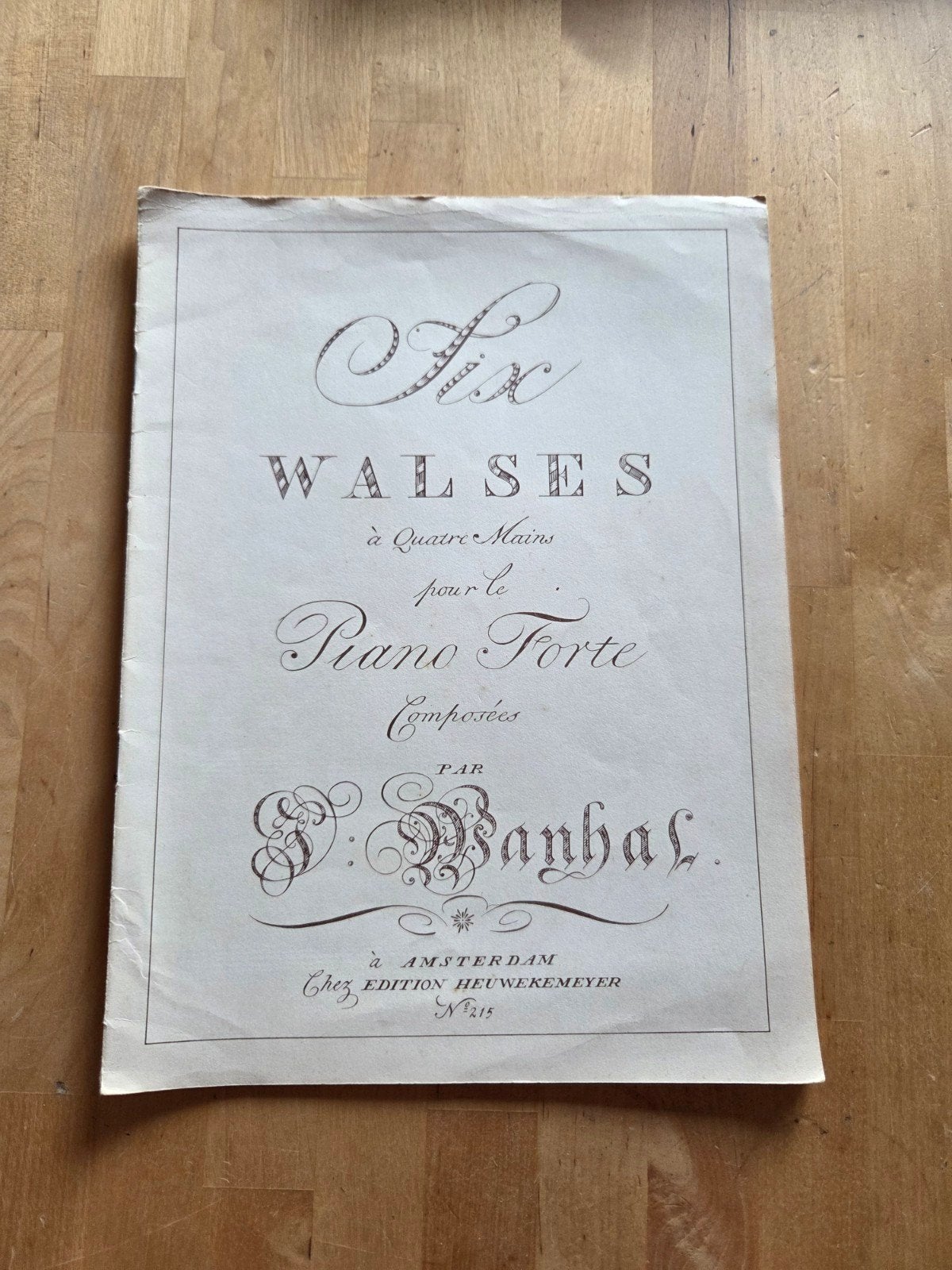 Six Walses - J. Wanhal - Piano Forte Bladmuziek, Gebruikt, Verzenden, Klassiek, Artiest of Componist