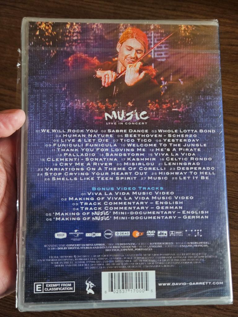 DVD David Garrett NIEUW gesealed, Alle leeftijden, Ophalen of Verzenden, Nieuw in verpakking, Muziek en Concerten