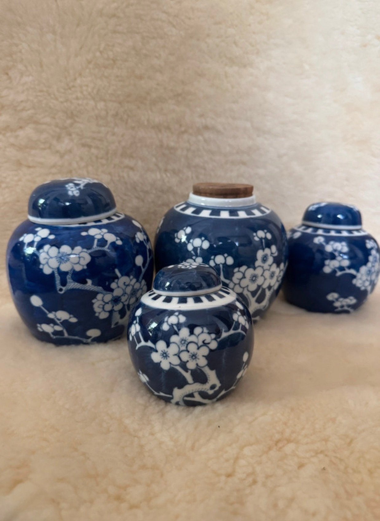 Set van vier prachtige gemberpotten., Ophalen of Verzenden