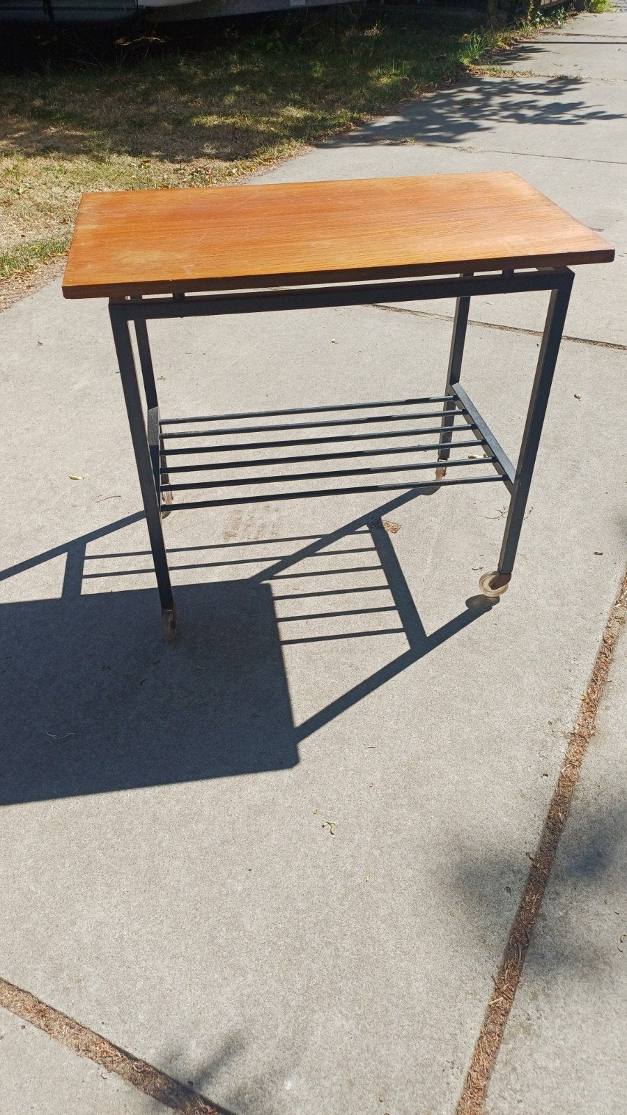 stiemsma vintage teak blad side table trolley, Ophalen, Gebruikt, 50 tot 100 cm, 25 tot 50 cm