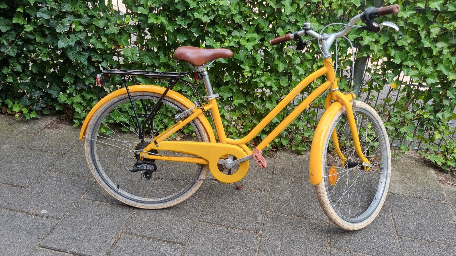 BTWIN Elops 500 Stadsfiets Kind 24 inch - Geel, Ophalen, Gebruikt, 20 inch of meer, BTWIN