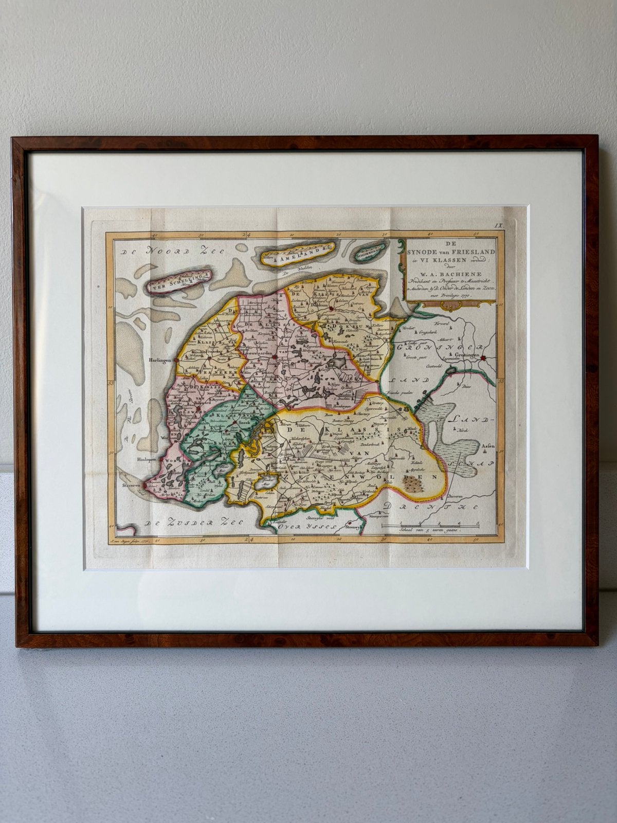Kaart Friesland - Synode van Friesland 1770, Voor 1800, Ophalen of Verzenden, Nederland, Landkaart