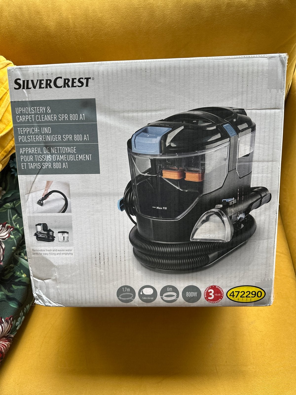 SilverCrest SPR 800 A1 Bekleding- en Tapijtreiniger *NIEUW*, Witgoed en Apparatuur, Nieuw, Ophalen of Verzenden, Vloerreiniger