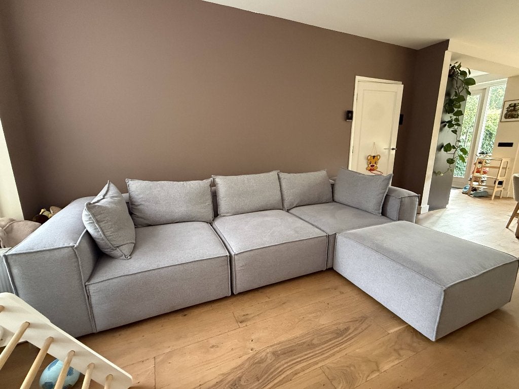 Westwing Lennon modulaire bank – grijs, Ophalen, 250 tot 300 cm, Modern scandinavish, Hoekbank