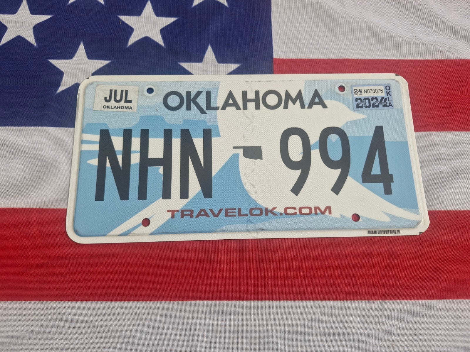 Kentekenplaat Oklahoma USA Nummerplaat nummerbord License VS, Verzenden, Gebruikt, Auto's