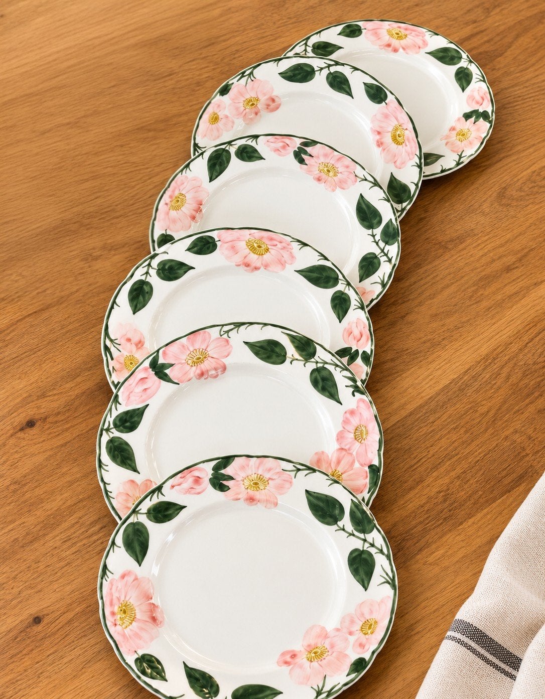 6 Villeroy & Boch Wild-Rose bordjes, 21 cm, Gebruikt, Ophalen of Verzenden, Bord(en), Porselein
