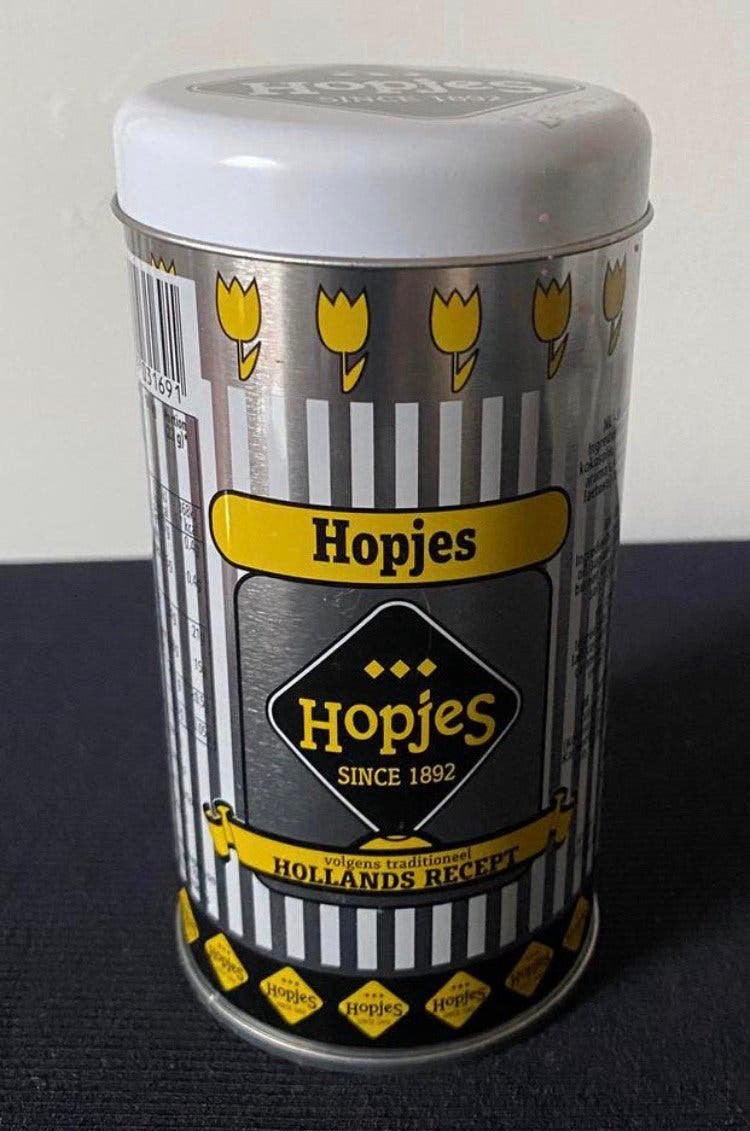Blikje van Hopjes. Since 1892. Hoogte 11,5 cm., Ophalen of Verzenden, Zo goed als nieuw, Overige, Overige merken