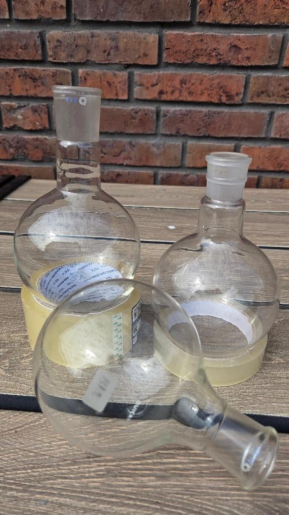 Set van 3 Glazen Rondbodemkolven (500ml), Ophalen