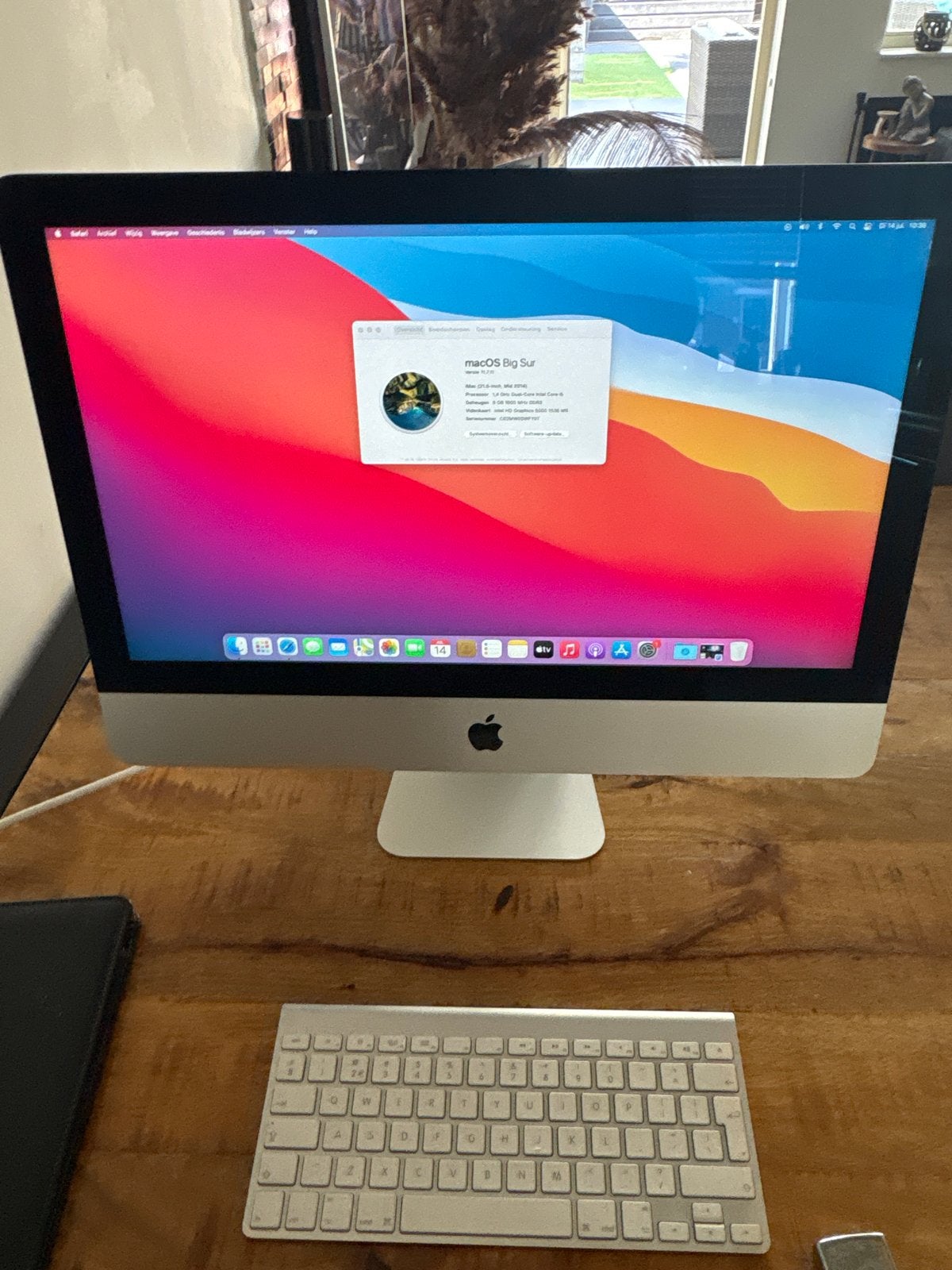 Apple iMac 21.5 inch (2014)met macOS Big Sur, Computers en Software, Apple Desktops, Ophalen, Zo goed als nieuw, IMac, Onbekend