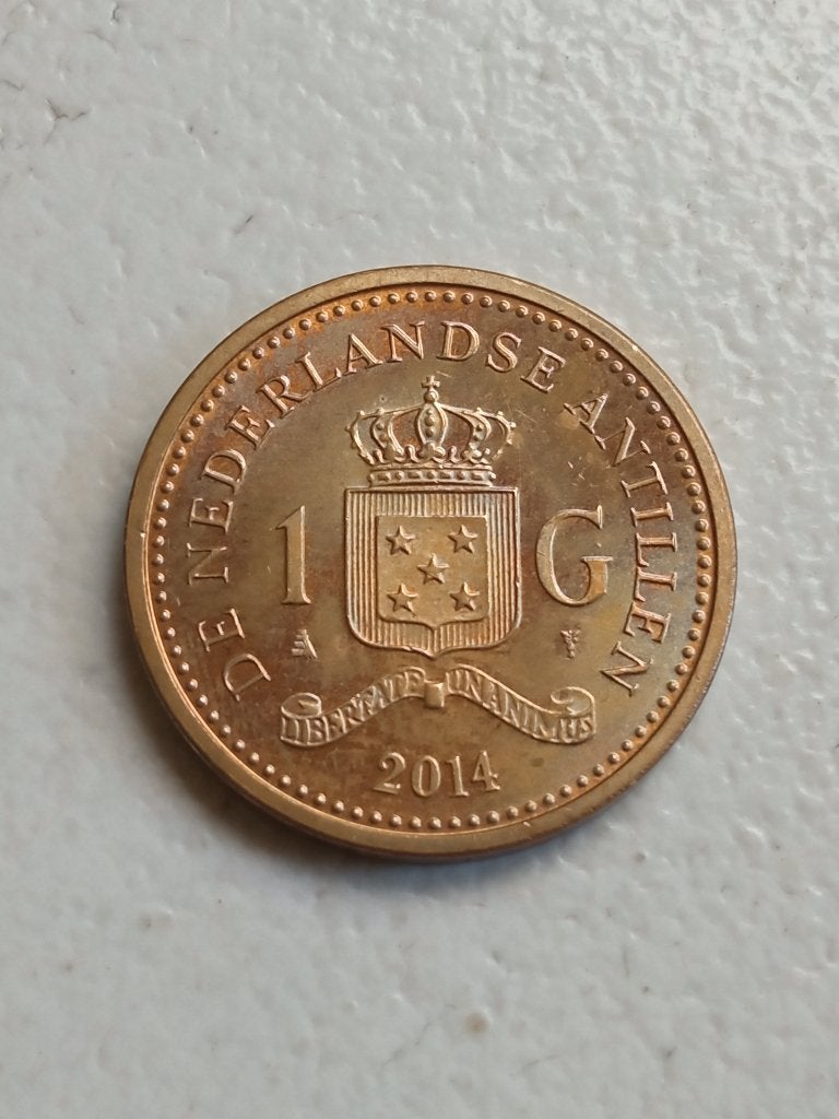 Nederlandse Antillen 1 gulden 2014., Ophalen of Verzenden, Noord-Amerika, Losse munt