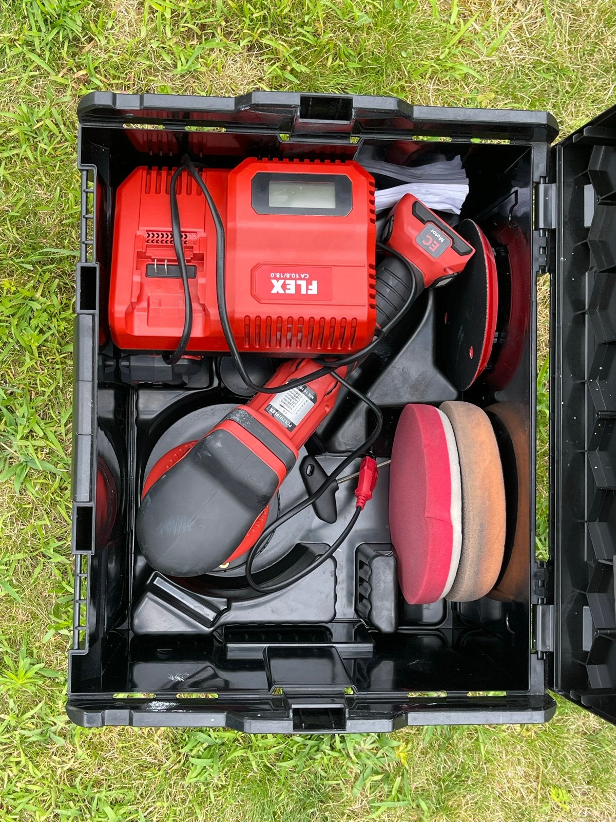 FLEX XFE 15 150 18.0-EC 2 Accu’s Excentrische Polijstmachine, Ophalen of Verzenden, Zo goed als nieuw
