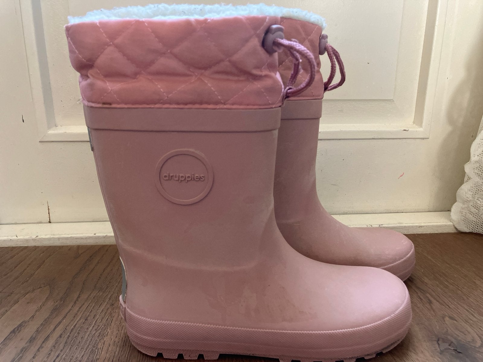 Roze Druppies regenlaarzen met teddy voering maat 30, Ophalen of Verzenden, Gebruikt, Meisje, Laarzen