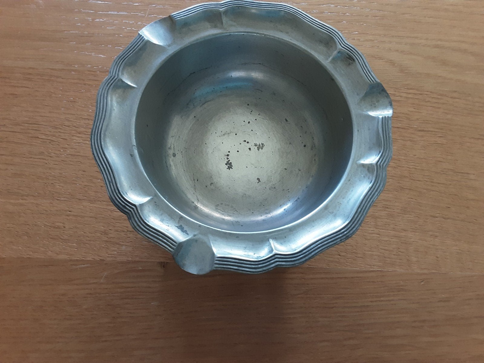 Vintage Tinnen Asbak - 90% Tin, Antiek en Kunst, Antiek | Tin, Ophalen of Verzenden