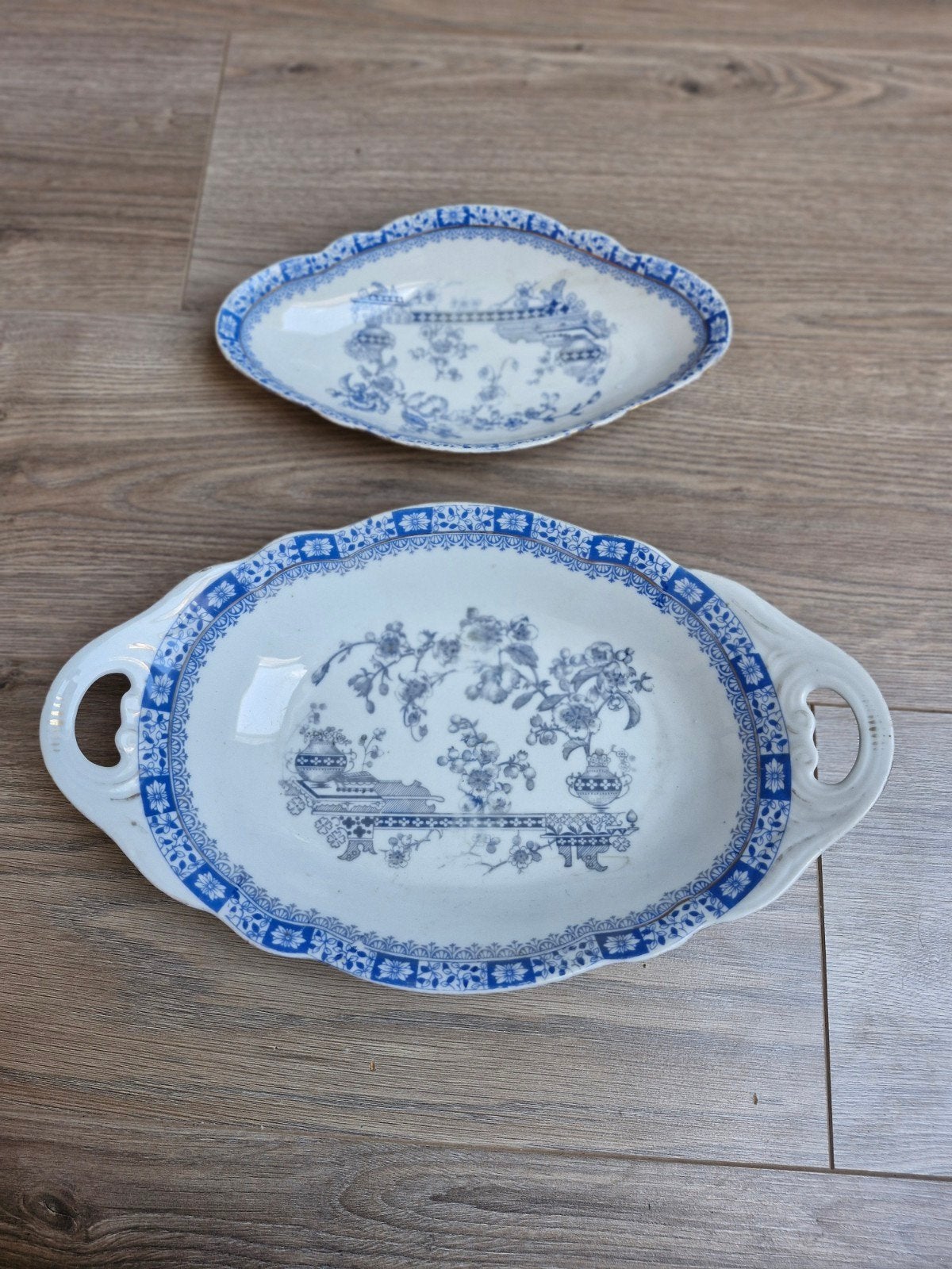 Antieke Blauw-witte Porseleinen Schalen Set, Antiek en Kunst, Ophalen