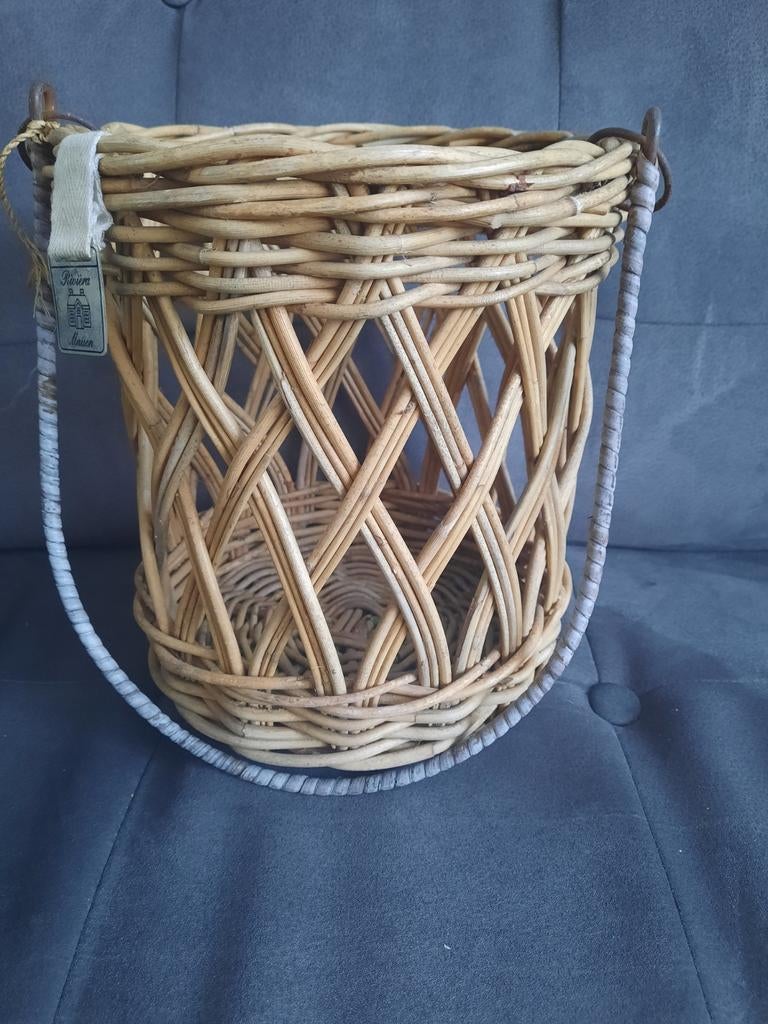 Riviera maison rattan windlicht, Ophalen, Zo goed als nieuw, Rond, Riet