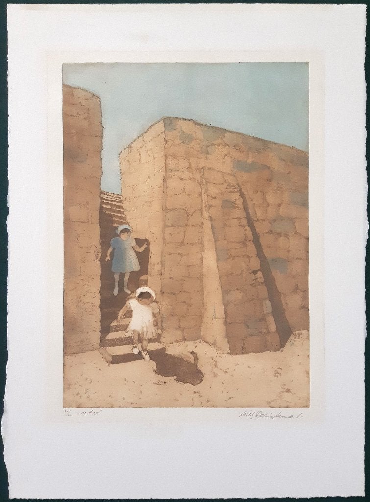 Willy Belinfante - ets - De trap, Antiek en Kunst, Dagelijks leven, 1950 - 1999, Ophalen of Verzenden, Gravure