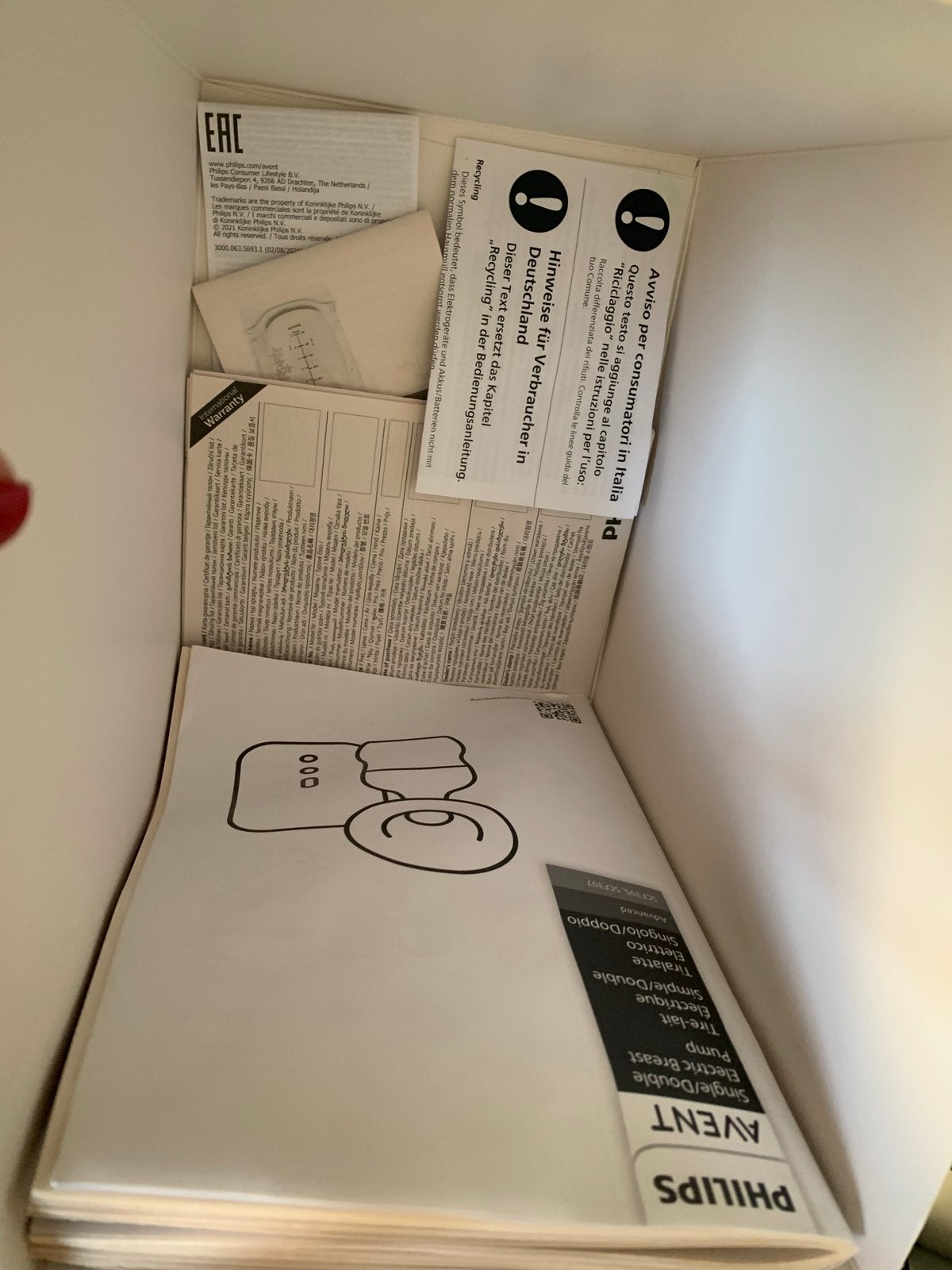 Philips Avent Dubbele Elektrische Borstkolf Advanced, Ophalen, Zo goed als nieuw