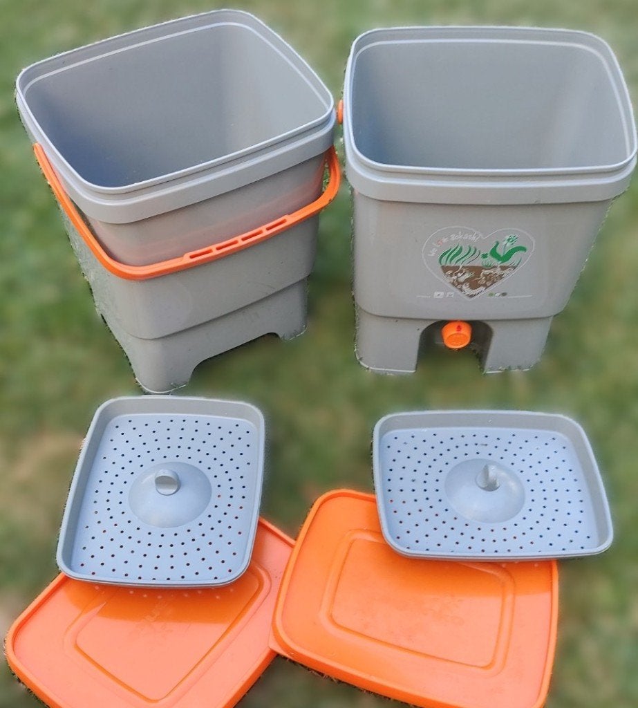 Bokashi Compostbakken Set - Keukenafval Fermentatie, Ophalen, Compostbak