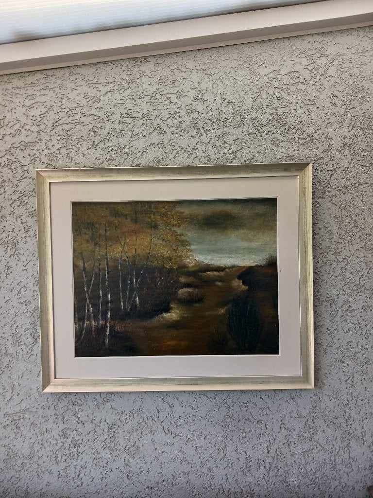Schilderij Herfstlandschap met berkenbomen, Ophalen, Doek, Realistisch, Ingelijst