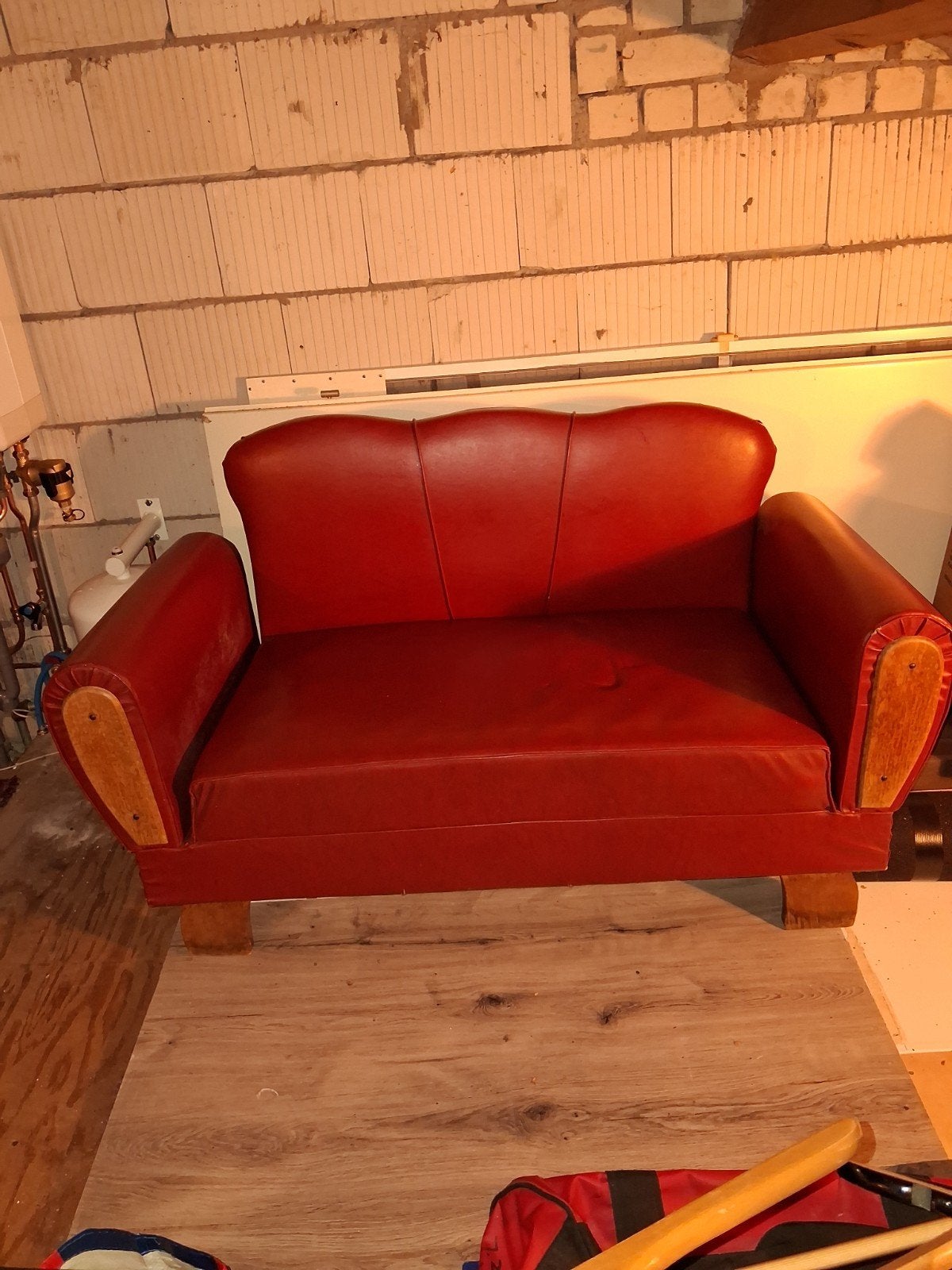 schattig vintage bankje, Ophalen, Tweepersoons, Hout, Minder dan 150 cm