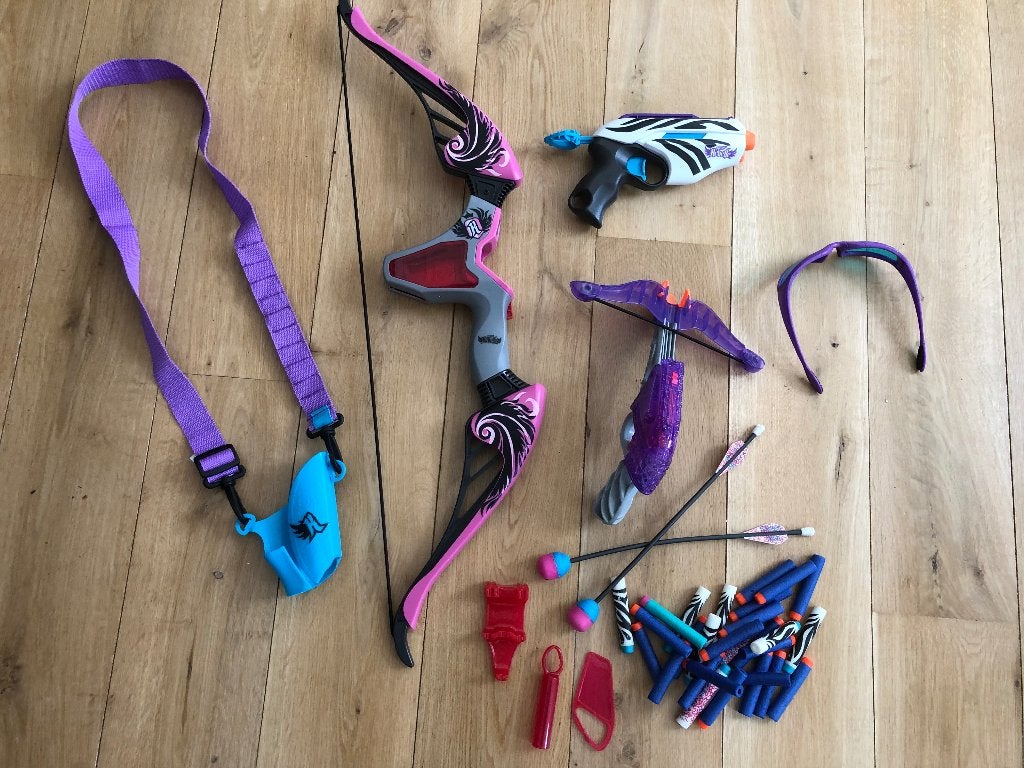 Nerf Rebelle complete set met handboog & kruisboog & pistool, Ophalen of Verzenden, Zo goed als nieuw