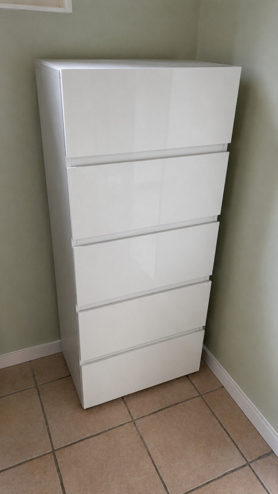 IKEA ladenkast hoogglans wit, Ophalen, Gebruikt, 5 laden of meer, Minder dan 100 cm