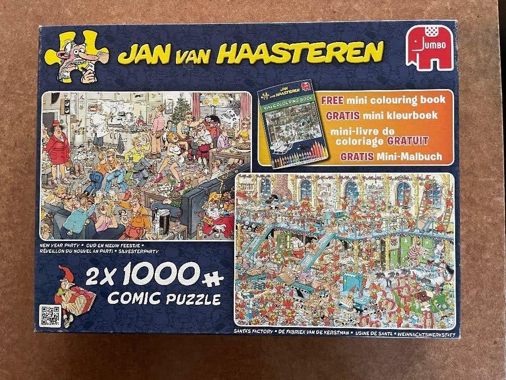 Jan van Haasteren puzzels, 2x1000 stukjes, Hobby en Vrije tijd, Denksport en Puzzels, Ophalen of Verzenden, 500 t/m 1500 stukjes