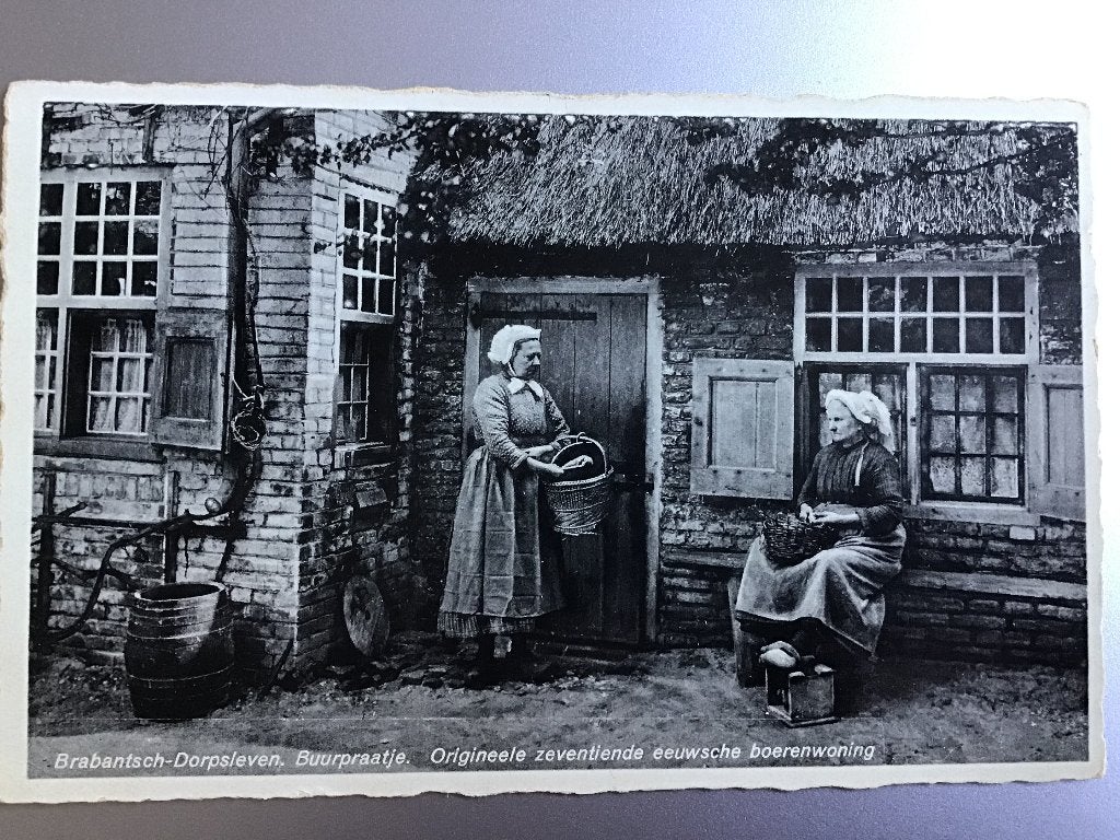 Oude Ansichtkaart Brabants Dorpsleven Buurpraatje 1938, Verzamelen, Ophalen of Verzenden, 1920 tot 1940, Gelopen, Noord-Brabant