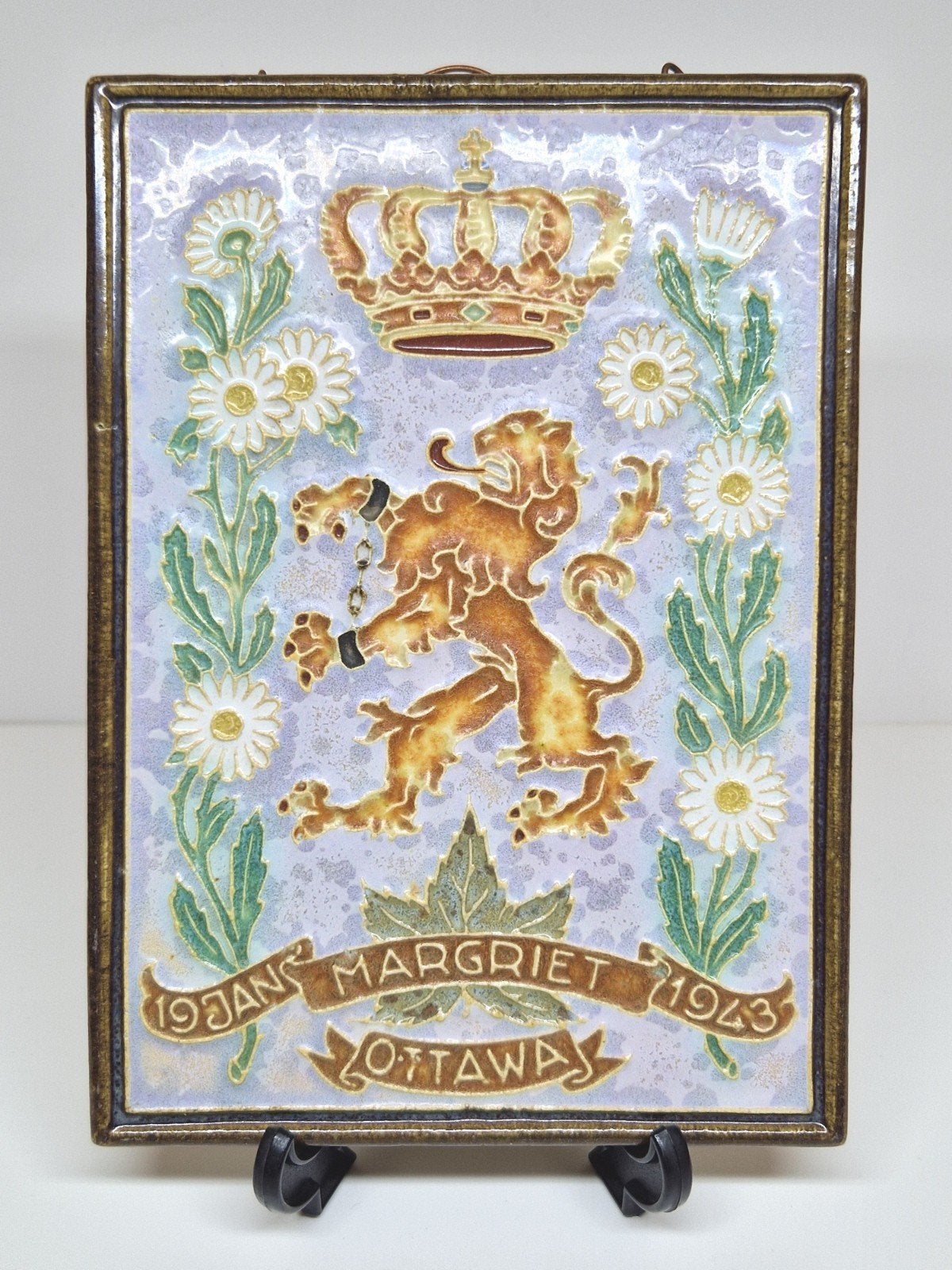 Cloisonné tegel Margriet Ottawa De Porceleyne Fles Delft., Ophalen