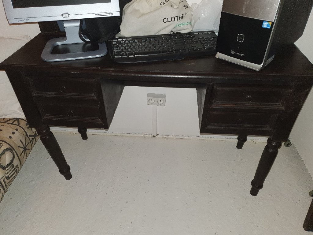 Vintage sidetable als make-up tafel of als klein bureau, Ophalen, Overige typen, Gebruikt, Bruin