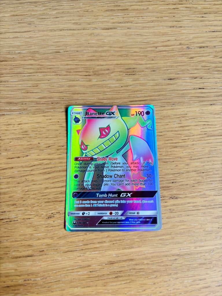 Pokemon kaart Banette GX 174/168, Ophalen of Verzenden, Zo goed als nieuw, Losse kaart, Foil