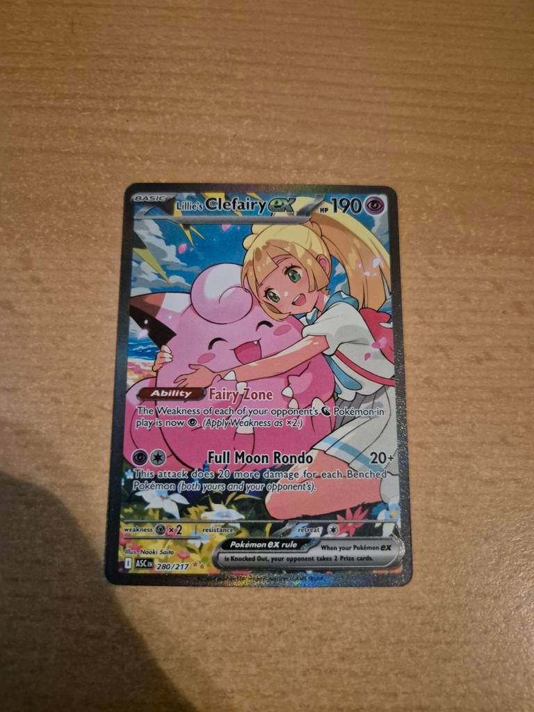 Lillie's Clefairy EX 190 HP Pokémon Kaart, Ophalen, Zo goed als nieuw, Losse kaart