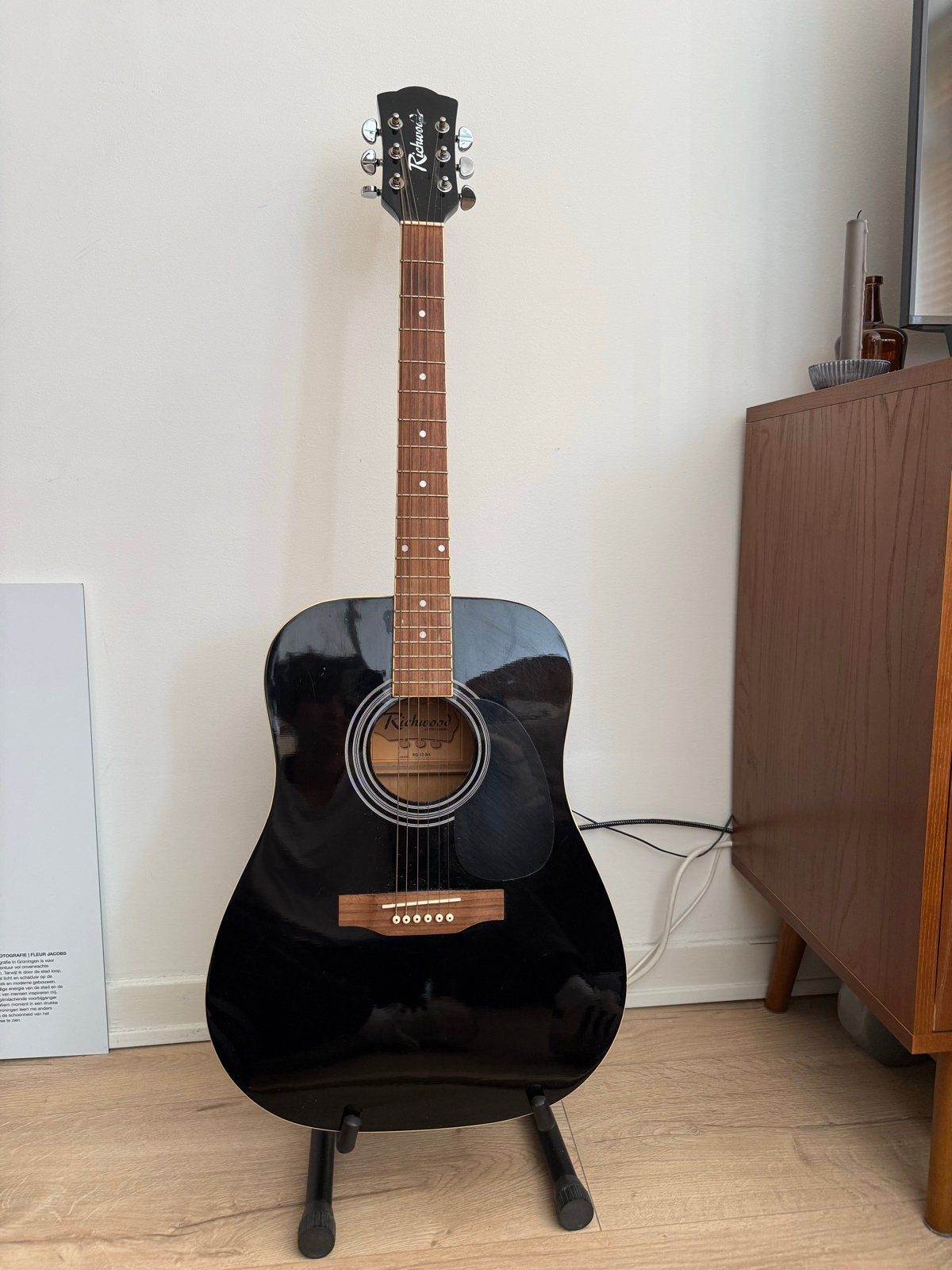 Richwood RD-12-BK Western gitaar - Zwart, Ophalen, Gebruikt, Western- of Steelstringgitaar
