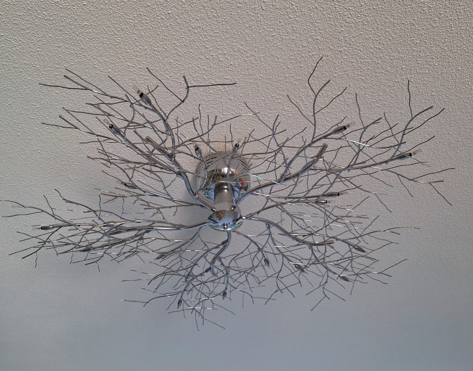 Moderne Plafondlamp Takken Design - Zilverkleurig, Huis en Inrichting, Zilver, Modern, Ophalen of Verzenden, Zo goed als nieuw