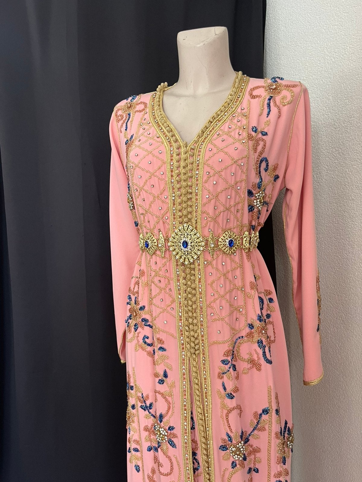 Takshita Marokkaanse jurk, Maat 38/40 (M), Overige typen, Blauw, Ophalen of Verzenden