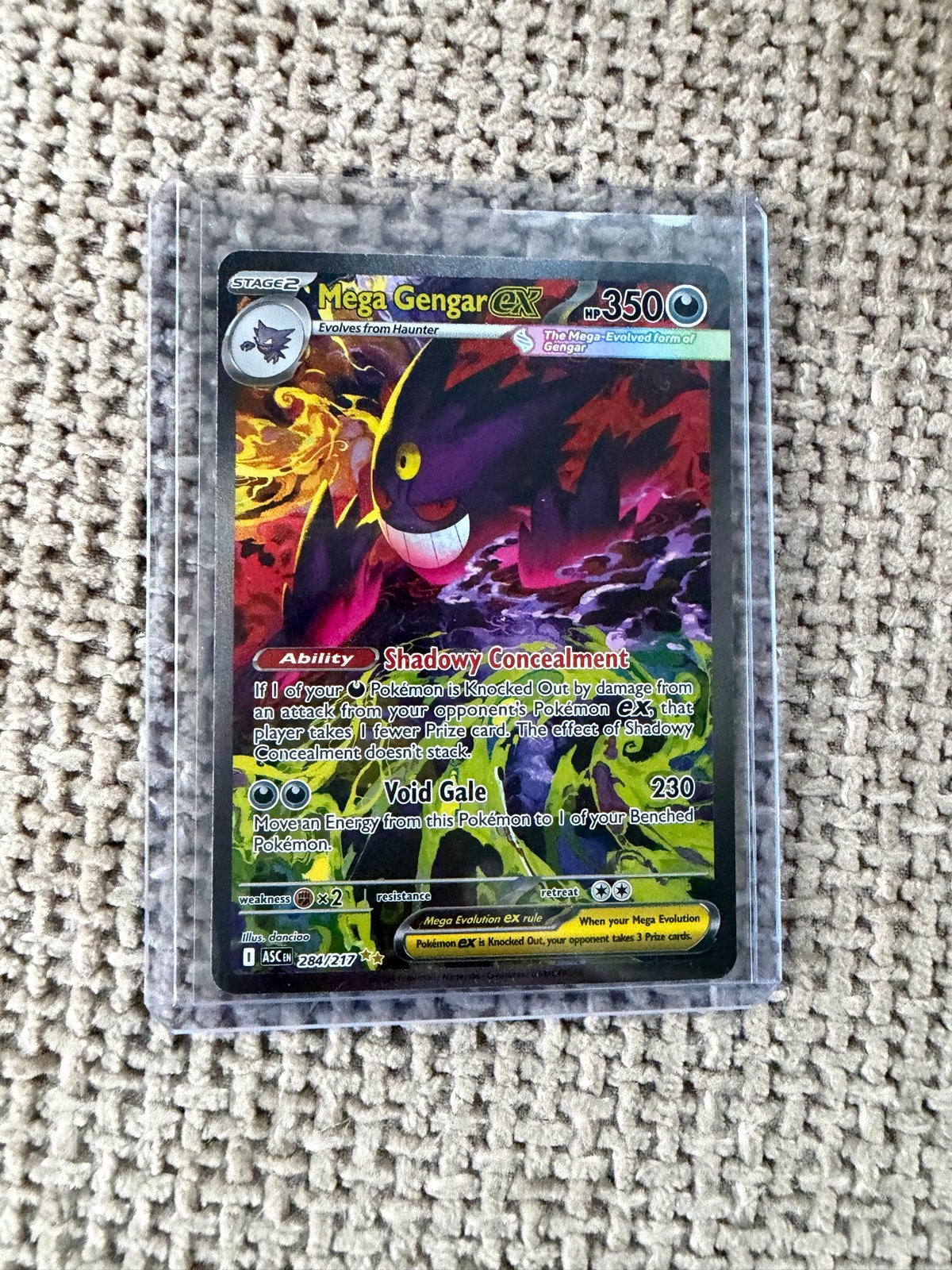 Mega Gengar EX Pokémon kaart 284/217, Ophalen of Verzenden, Zo goed als nieuw, Losse kaart