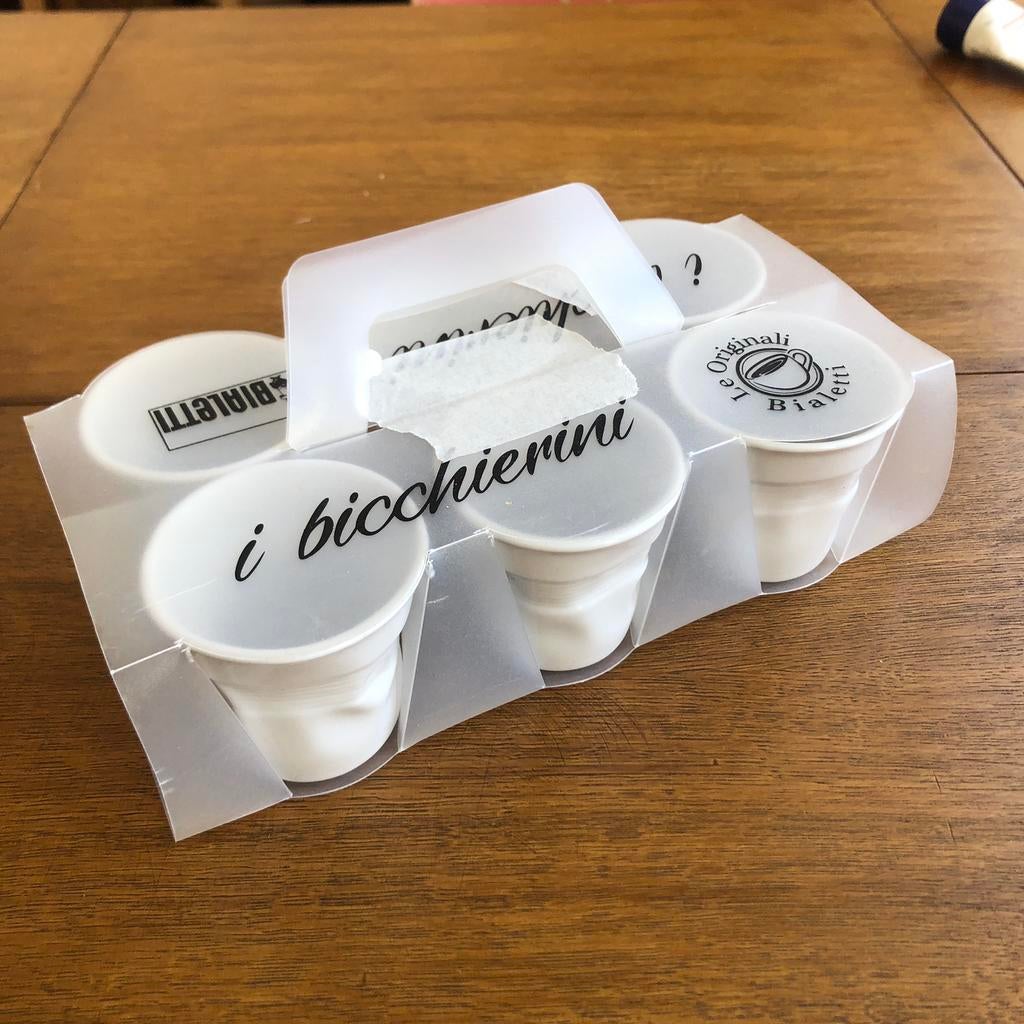 Bialetti espresso-kopjes ‘tazze white bended’ 6 stuks, Huis en Inrichting, Ophalen of Verzenden, Zo goed als nieuw, Overige stijlen